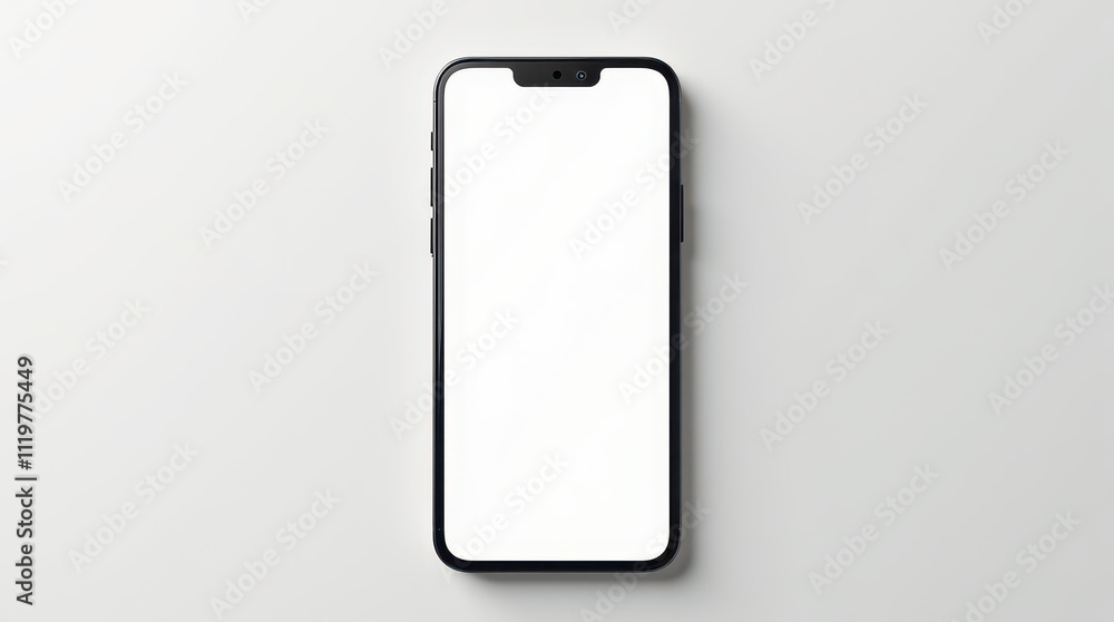 Modern Smartphone Photograph with Blank Screen on a Minimalist Background; Perfect for Mockups, Website Design, and App Presentations. Modern Smartphone Photograph with Blank Screen on a Minimalist Background; Perfect for Mockups, Website Design, and App Presentations.