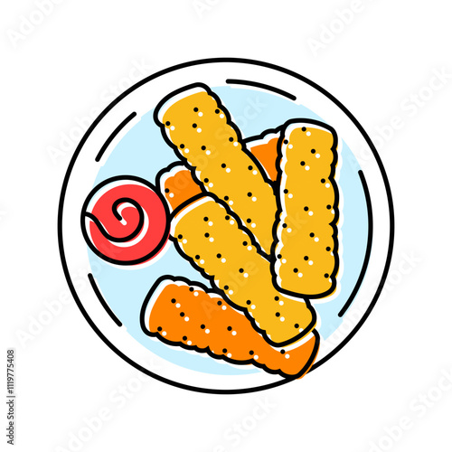 fingers fish color icon vector. fingers fish sign. isolated symbol illustration