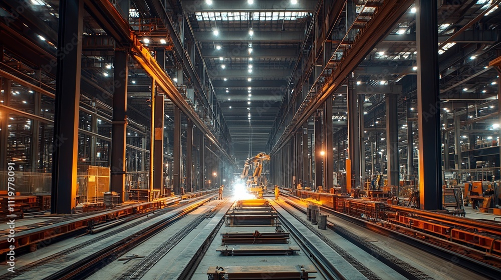 Industrial Factory Robotic Welding Process Industrial Factory Robotic Welding Process
