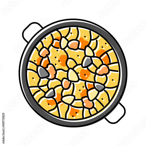 paella fish color icon vector. paella fish sign. isolated symbol illustration
