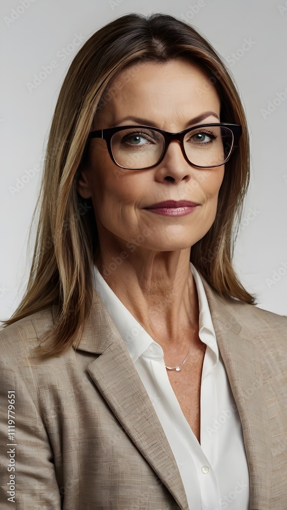 Professional Businesswoman Exuding Confidence in a Minimalist Setting Professional Businesswoman Exuding Confidence in a Minimalist Setting