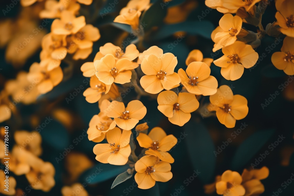 Bright yellow flowers with vibrant green leaves, ideal for use in nature-inspired designs and illustrations Bright yellow flowers with vibrant green leaves, ideal for use in nature-inspired designs and illustrations