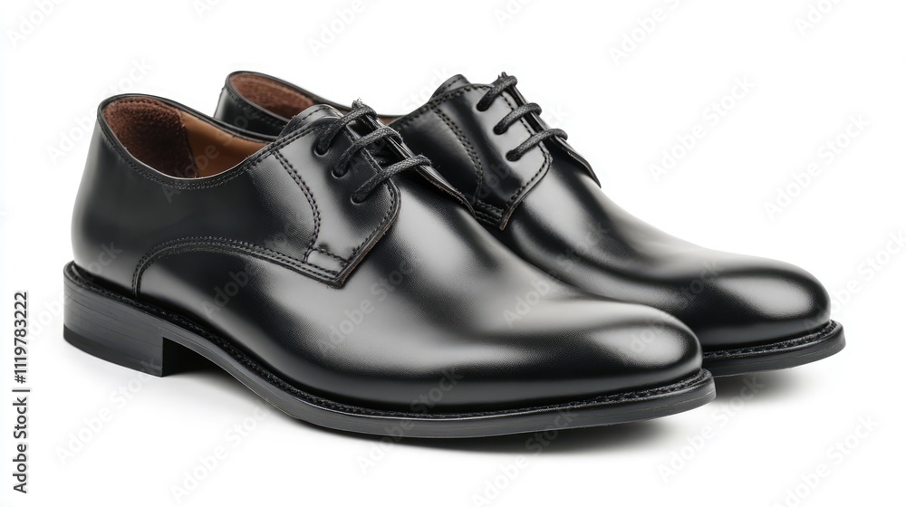 Stylish black leather dress shoes for men displayed on a clean neutral background ideal for fashion retail or advertising purposes Stylish black leather dress shoes for men displayed on a clean neutral background ideal for fashion retail or advertising purposes