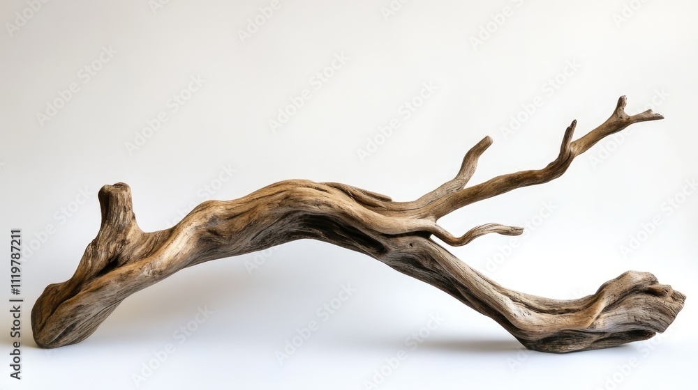 Driftwood from French beach natural sculpture texture art piece isolated on white background Driftwood from French beach natural sculpture texture art piece isolated on white background