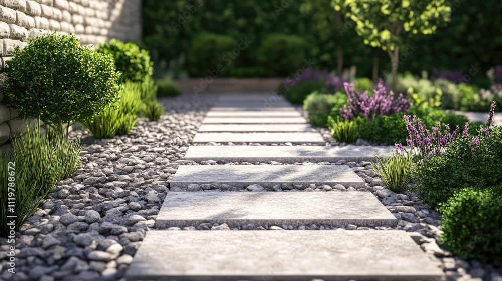 Decorative garden stone patio featuring detailed paving design surrounded by lush greenery and vibrant flowers for outdoor spaces. Decorative garden stone patio featuring detailed paving design surrounded by lush greenery and vibrant flowers for outdoor spaces.