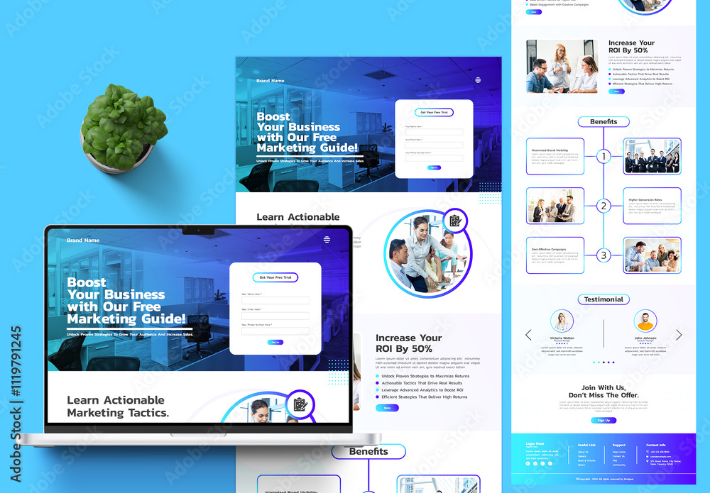 Lead Generation Landing Page Layout Stock テンプレート | Adobe Stock