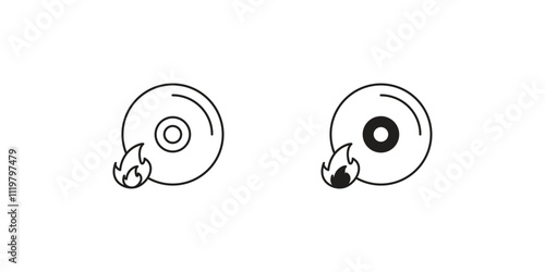 Tableau sur toile cd burning set icon with white background vector stock illustration