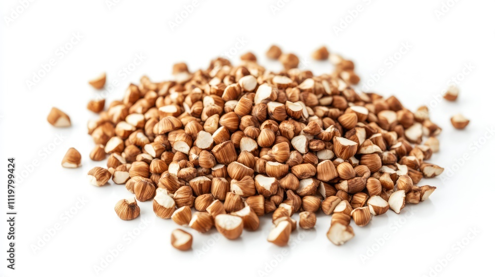 Healthy raw buckwheat grains isolated on a white background showcasing their natural texture and color suitable for food photography and nutrition concepts Healthy raw buckwheat grains isolated on a white background showcasing their natural texture and color suitable for food photography and nutrition concepts