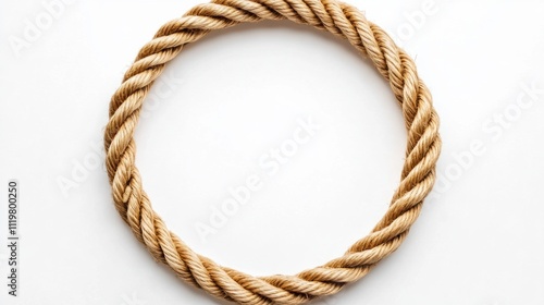Intricate 3D rope border with a nautical braid design, forming a circular frame, on a white backdrop