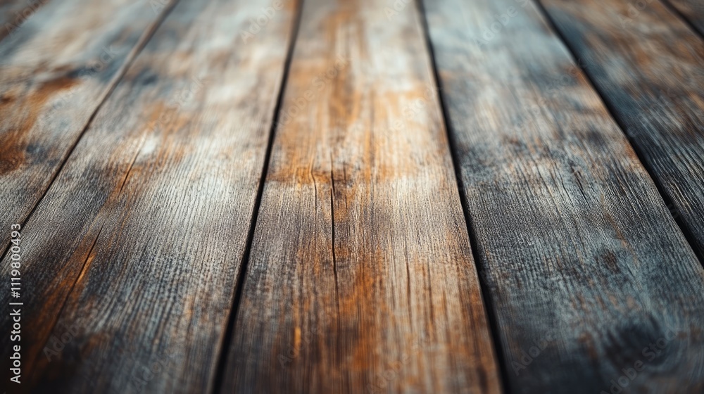 Obraz premium Defocused background featuring a textured wooden surface with rich hues and natural patterns ideal for design and artistic purposes
