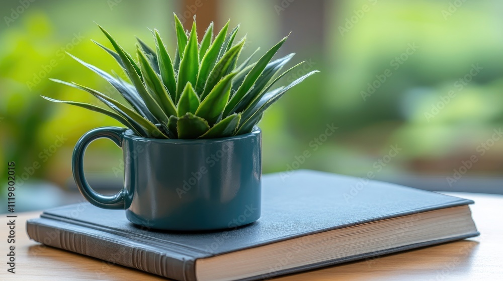 Content Audit Notebook with Green Plant on Office Desk in Soft Natural Light Content Audit Notebook with Green Plant on Office Desk in Soft Natural Light