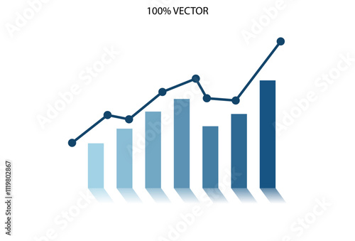 Growth chart - vector icon logo template