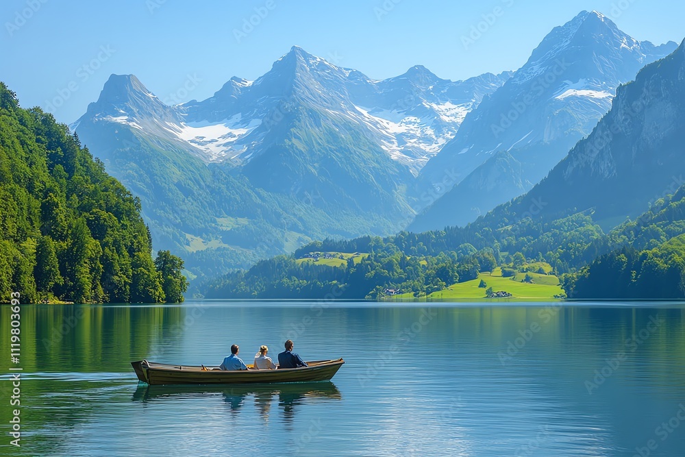 A Couple Enjoying a Scenic Boat Ride A Couple Enjoying a Scenic Boat Ride