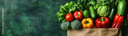 Fresh organic vegetables market stall food photography rustic setting overhead view healthy eating concept