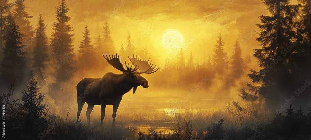 Majestic Moose at Golden Hour Majestic Moose at Golden Hour