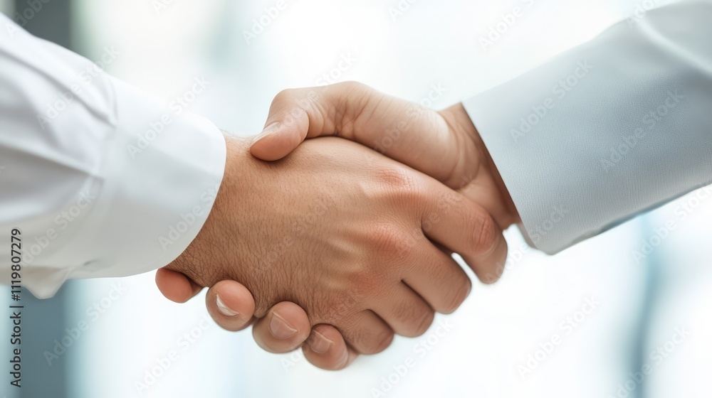 Business partners shaking hands symbolizing collaboration and trust in employee referral programs for recruitment success Business partners shaking hands symbolizing collaboration and trust in employee referral programs for recruitment success