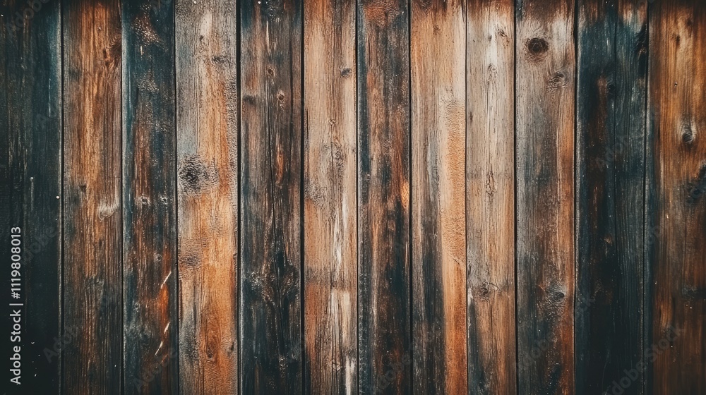 Naklejka premium Textured Brown Wooden Barn Boards for Vintage and Modern Home Interior Design Background