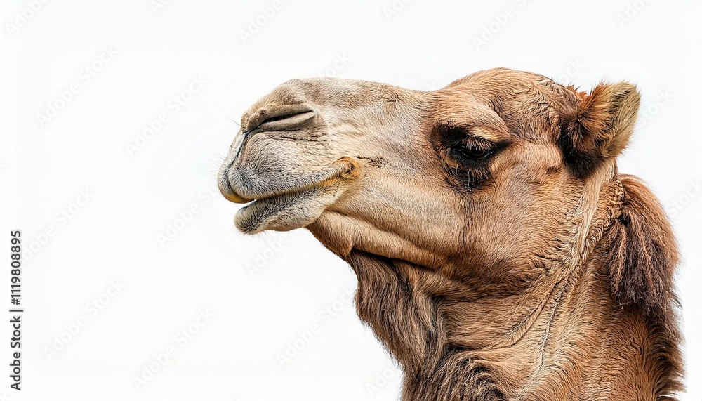 Fototapeta premium dromedary or arabian camel isolated on white background