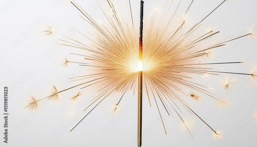Obraz premium christmas sparkler stick isolated on white background