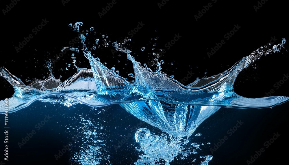 blue water splashing on a black background blue water splashing on a black background