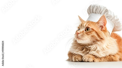Culinary cat chef baking treats at home playful kitchen scene