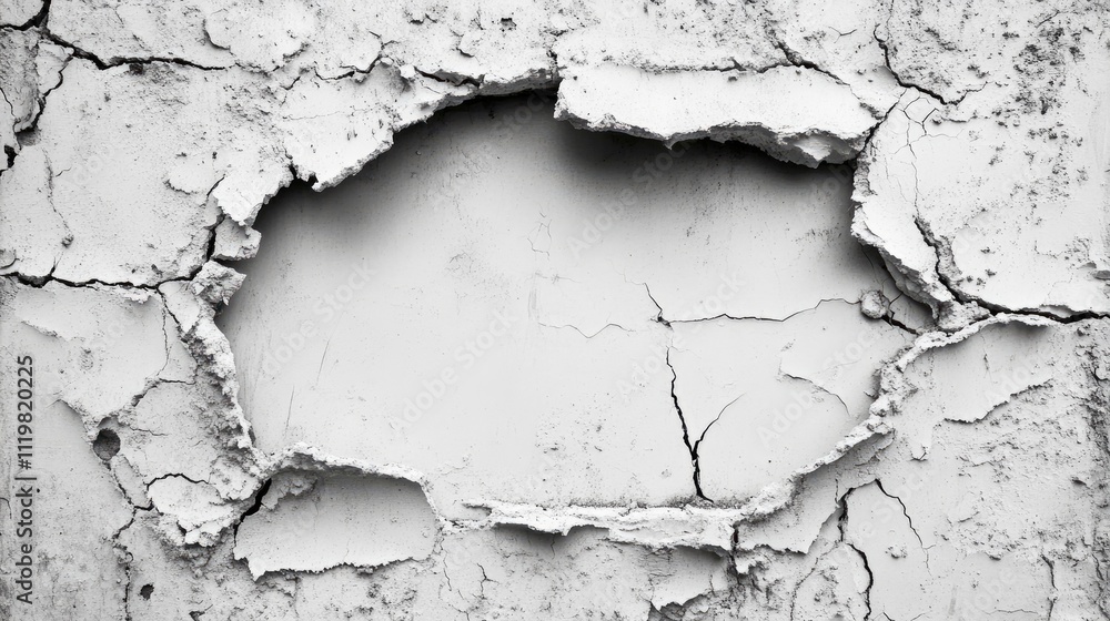 Cracked White Plaster Wall with Frayed Edges and Exposed Surface for Grunge Background or Renovation Project Concept Texture Cracked White Plaster Wall with Frayed Edges and Exposed Surface for Grunge Background or Renovation Project Concept Texture