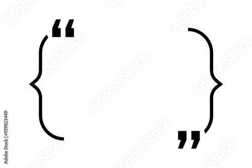 Quote box frames. Quotation bubble. Vector opinion or description textbox