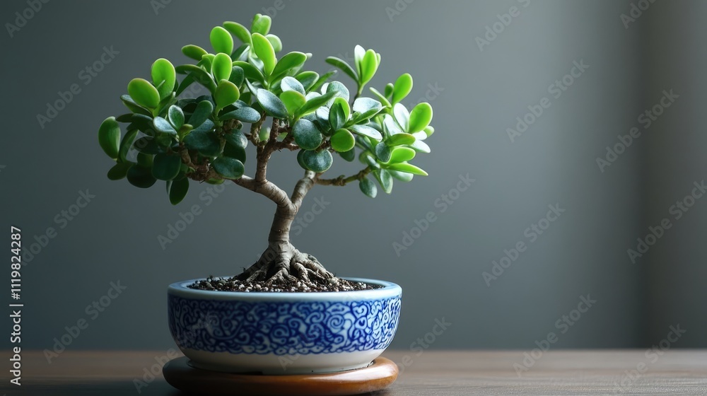 Bonsai style Crassula ovata Blue Bird indoor money tree plant for aesthetic home decor and wellness ambiance Bonsai style Crassula ovata Blue Bird indoor money tree plant for aesthetic home decor and wellness ambiance