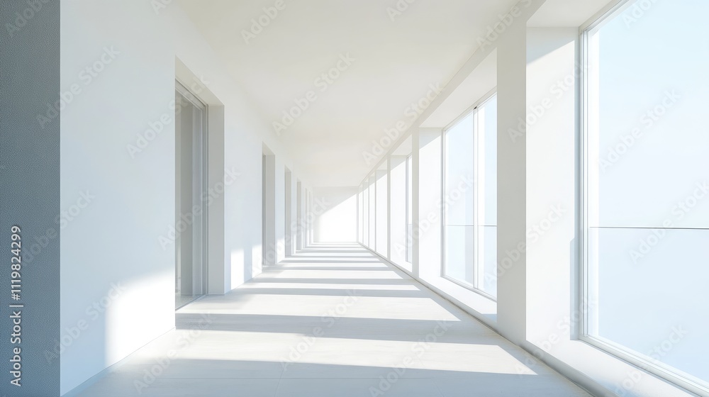 Bright and airy balcony with panoramic windows in modern residential building showcasing minimalist design and expansive views Bright and airy balcony with panoramic windows in modern residential building showcasing minimalist design and expansive views