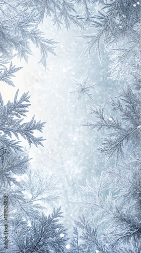 霜の模様(縦) Frosted Patterns  Generative AI