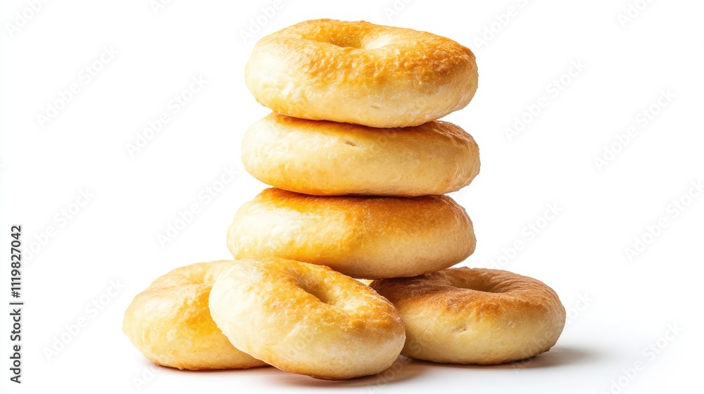 Festive Stack of Blinys Traditional Round Dough Products with Milk and Eggs Isolated on White Background for Celebratory Occasions Festive Stack of Blinys Traditional Round Dough Products with Milk and Eggs Isolated on White Background for Celebratory Occasions