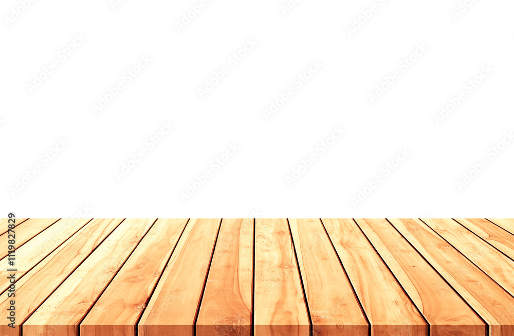 Empty light wood table top isolate on white background - can used for display or mock up your products. Empty light wood table top isolate on white background - can used for display or mock up your products.