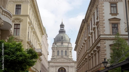 Budapest, Hungary - October 12, 2024: Hungary, Budapest, St. Stephen's Basilica. Neo Renaissance Dome designed by Miklos in 1867