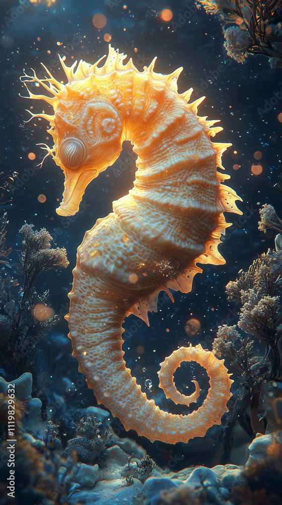 Seahorse at the bottom of the sea. Seahorse at the bottom of the sea.