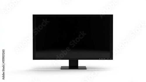 Isolated black computer monitor on a white background.