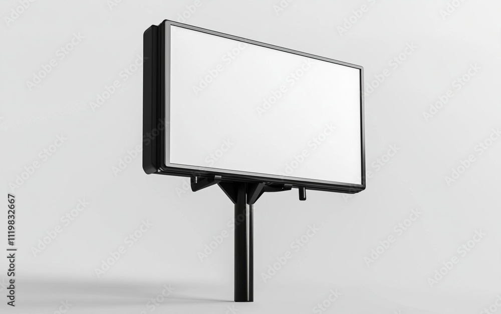 High resolution black billboard on sturdy pole, perfect for advertising High resolution black billboard on sturdy pole, perfect for advertising