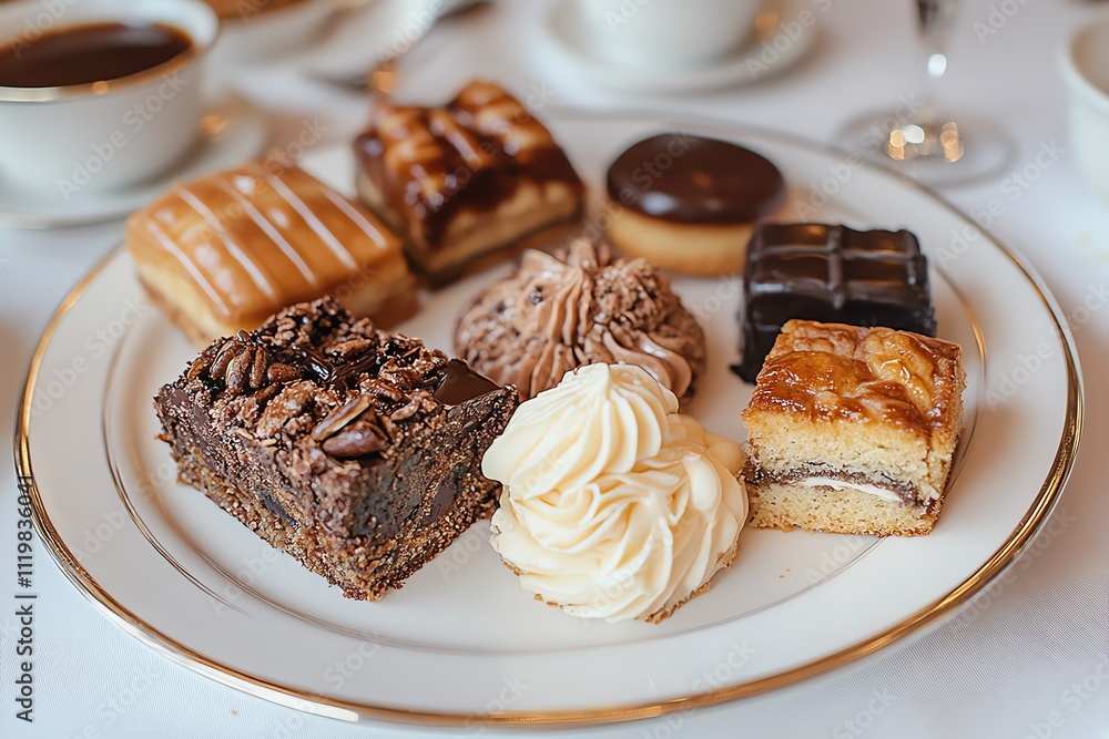 A Dessert Plate with Assorted Pastries A Dessert Plate with Assorted Pastries