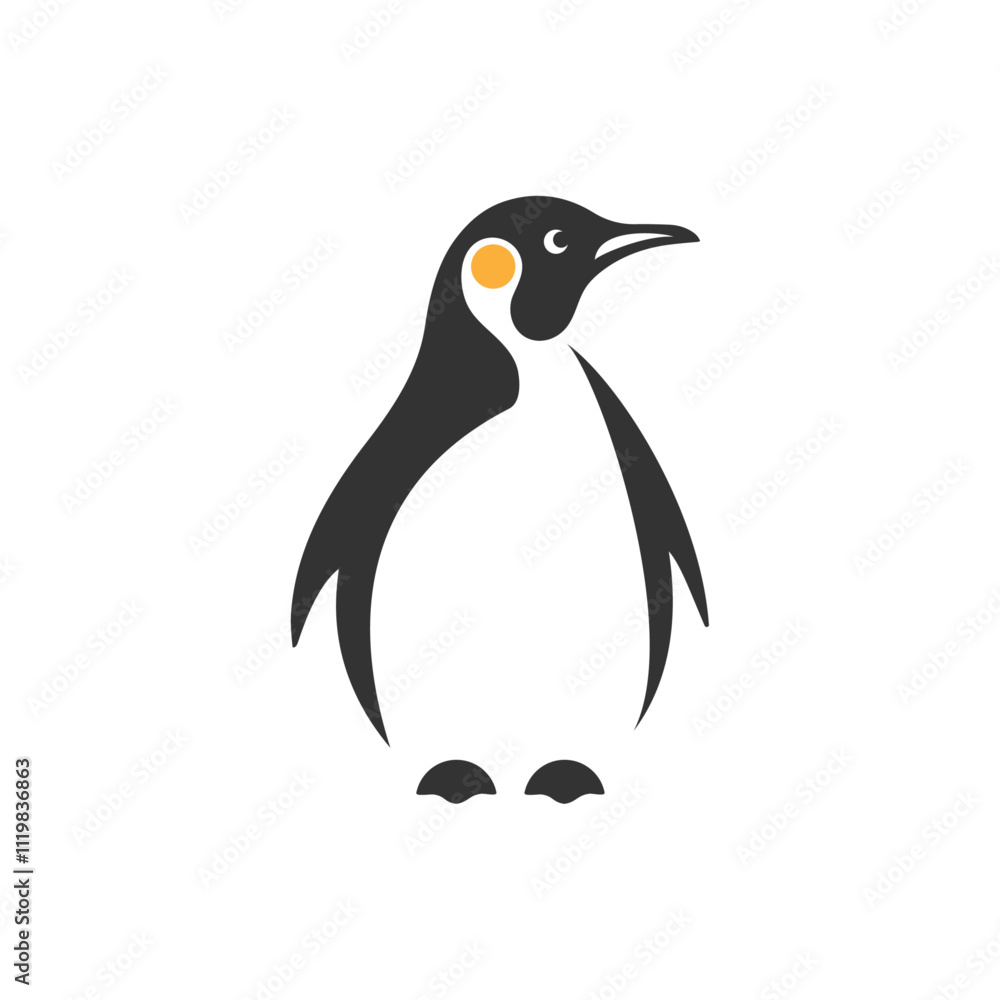Fototapeta premium Penguin. Creative cartoon vector silhouette.