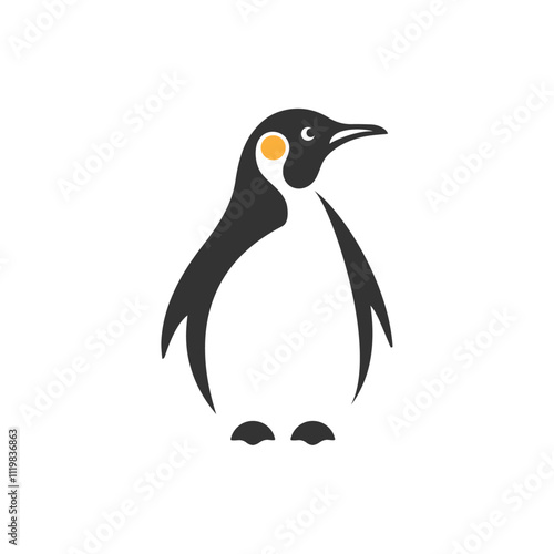 Penguin. Creative cartoon vector silhouette.