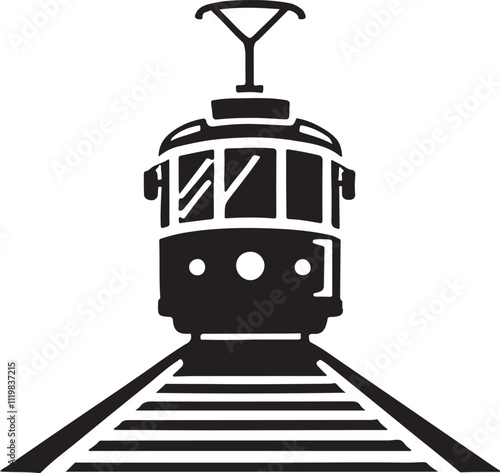 tram icon silhouette design vector art illustration