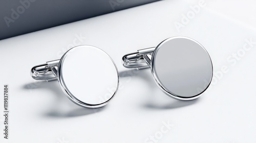 Professional cufflink mock-up for business attire and accessories.