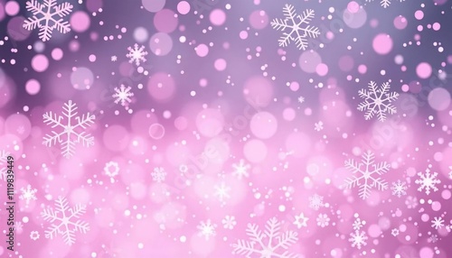 Pink snowflakes falling, ideal for banners, cards, or frame designs