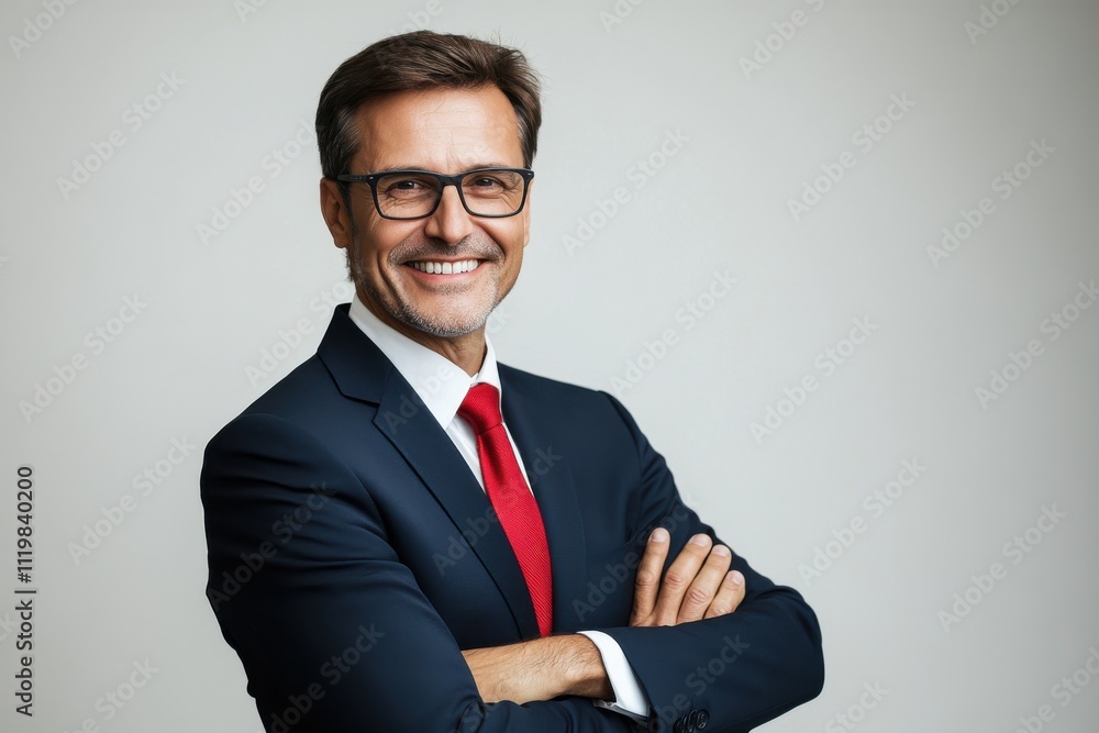 Professional businessman confident pose arms crossed Professional businessman confident pose arms crossed