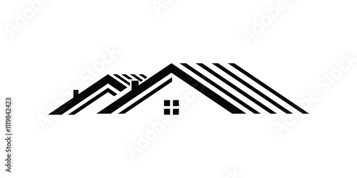 Logo on the front of the house with the roof of the house, real estate logo, logo on buying and selling houses