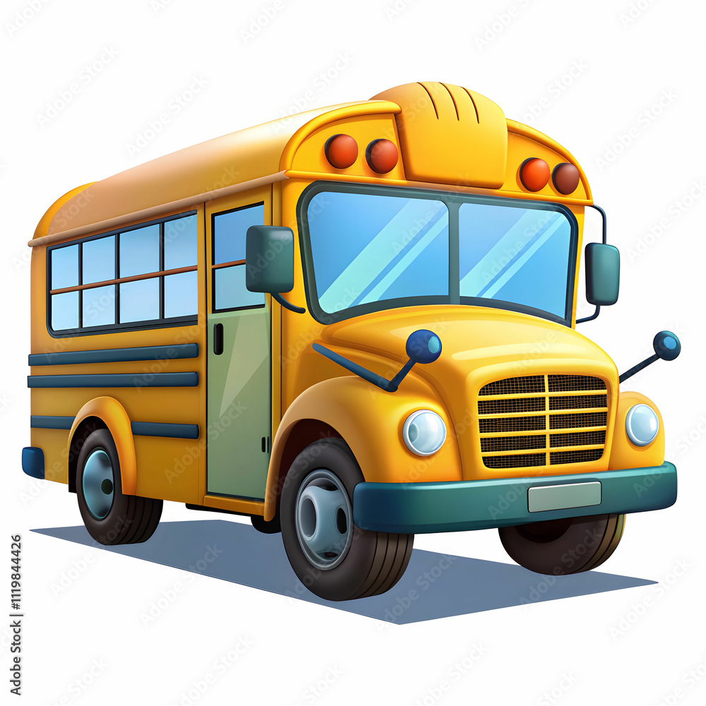 cartoon school bus on white background cartoon school bus on white background