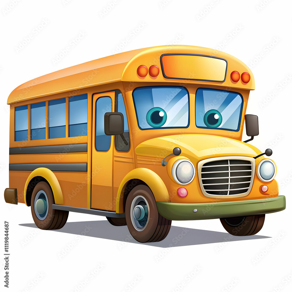 cartoon school bus on white background cartoon school bus on white background