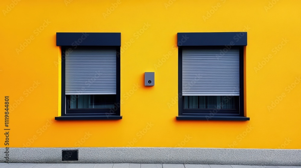 Fototapeta premium A first-floor window with effective security features.