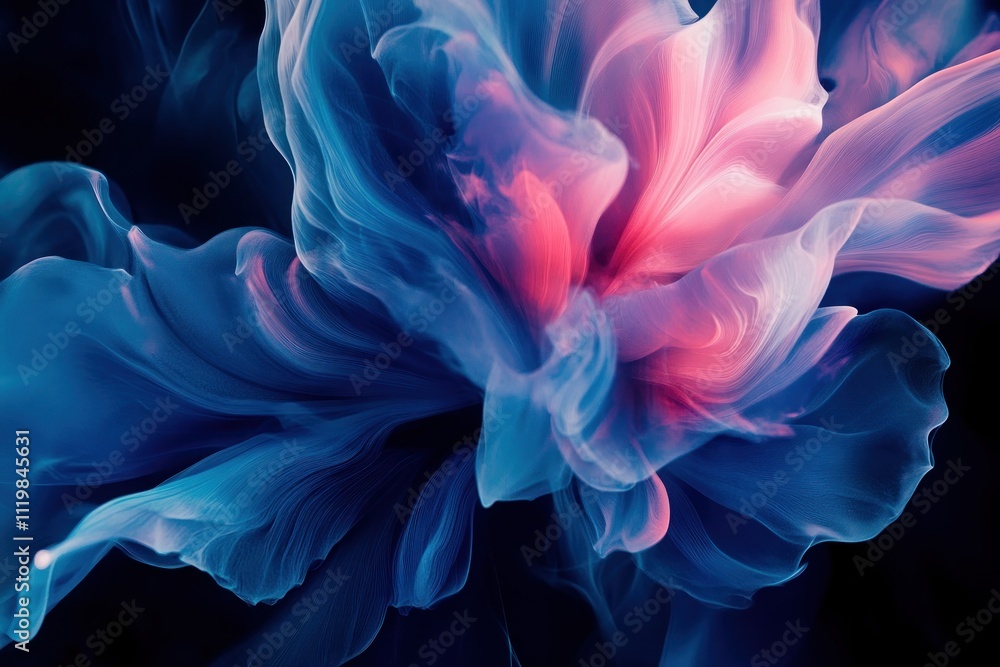 Vibrant Smoke Explosion with Blue and Pink Hues Vibrant Smoke Explosion with Blue and Pink Hues