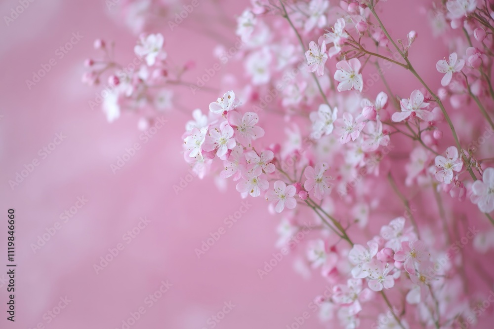 Fototapeta premium Beautiful Arrangement of Delicate Flowers on Soft Background