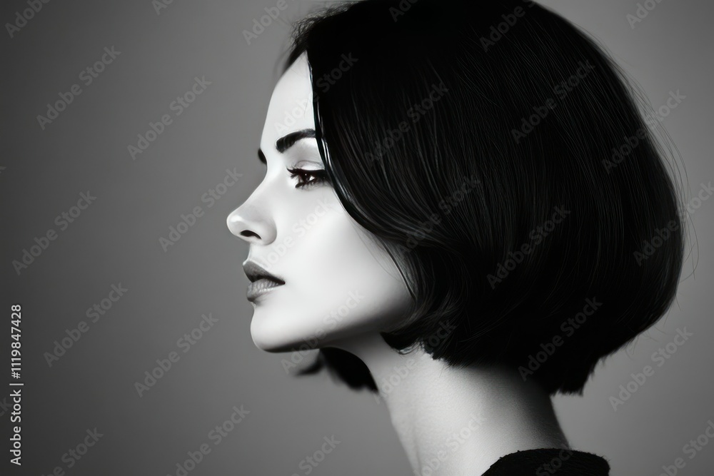 Fototapeta premium Elegant Minimalistic Profile of a Woman